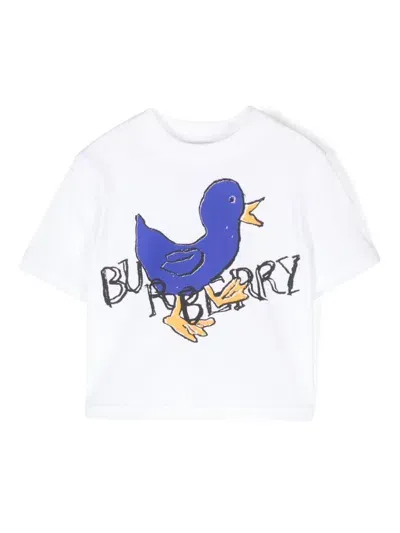 Burberry Babies' T-shirt Mit Logo-print In Weiss