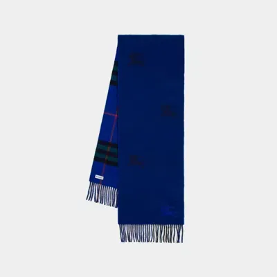 Burberry Logo Scarf In Blue