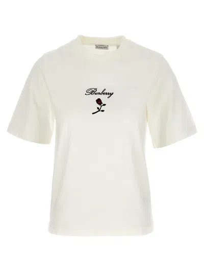 Burberry Logo T Shirt In White