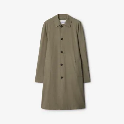 Burberry Long Stretch Wool Car Coat In Fawn Melange