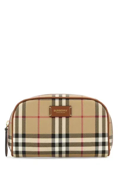 Burberry Ls Sm Cosmetic Pouch Dfc In Beige