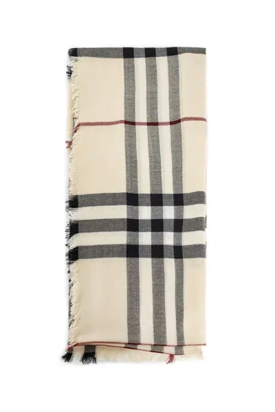 Burberry Man Beige Scarves In Black