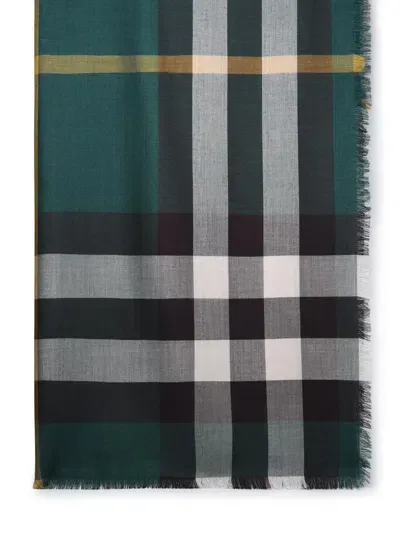 Burberry Green Cashmere Blend Scarf