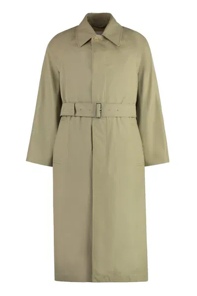 Burberry Men's Cotton Trench Coat In Ecru