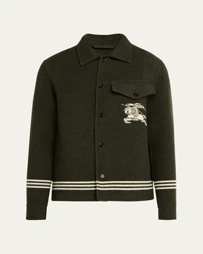 Burberry Ekd Motif Stripe Detailed Jacket In Green