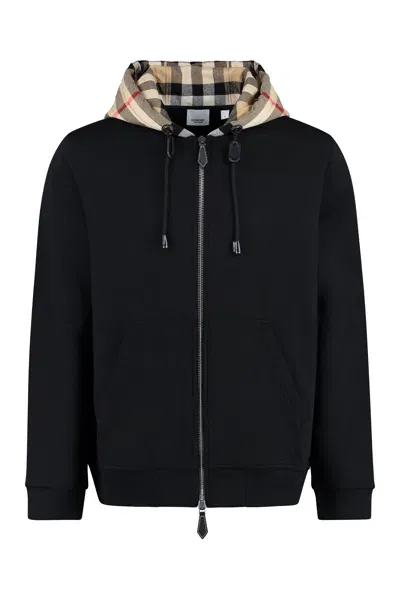 Burberry Samuel Zip Hoodie In Black