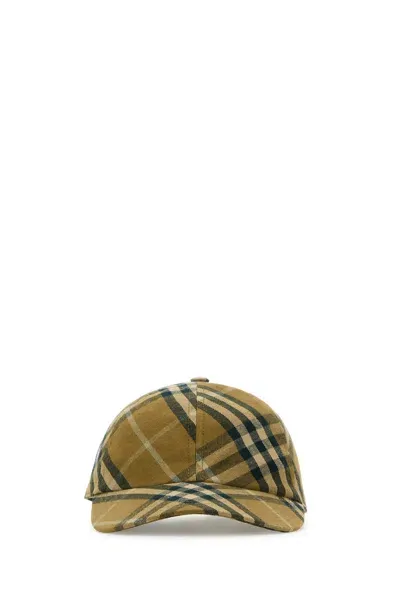 Burberry Embroidered Cotton Baseball Cap In Campipcheck