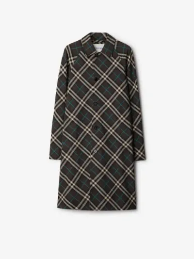 Burberry Mid-length Check Car Coat In Snug