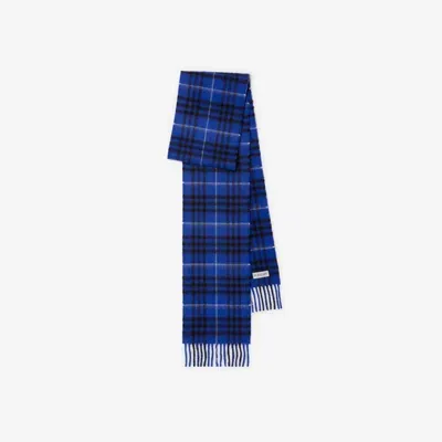 Burberry Narrow Check Cashmere Scarf In Knight