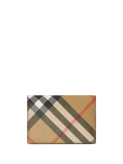 Burberry Nova Check Bi-fold Card Holder In Neutrals