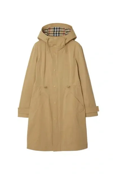 Burberry Nylon Cotton Parka In Flax