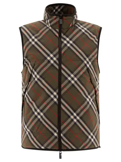 Burberry Nylon Vest Jacket In Green