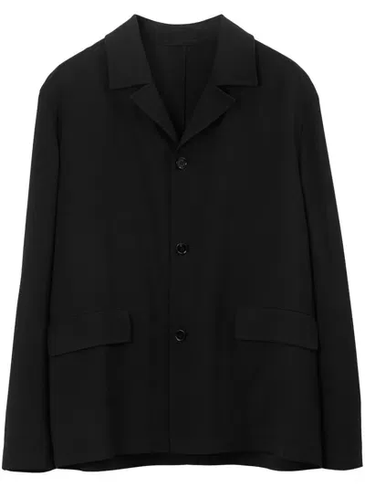 Burberry Oversize Tailored Wool Jacket In Black