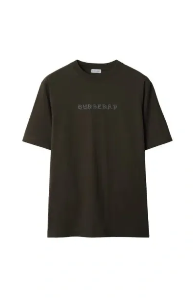 Burberry Paisley Logo Cotton T-shirt In Shadow