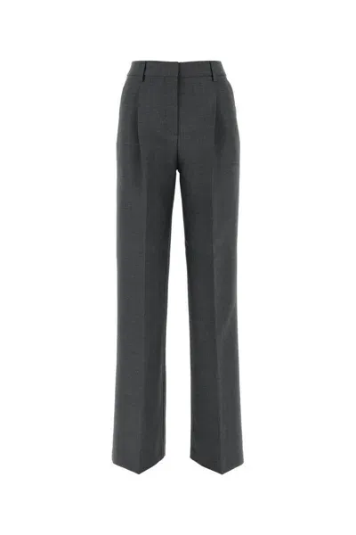 Burberry Straight-cut Tailored Trousers In Gray