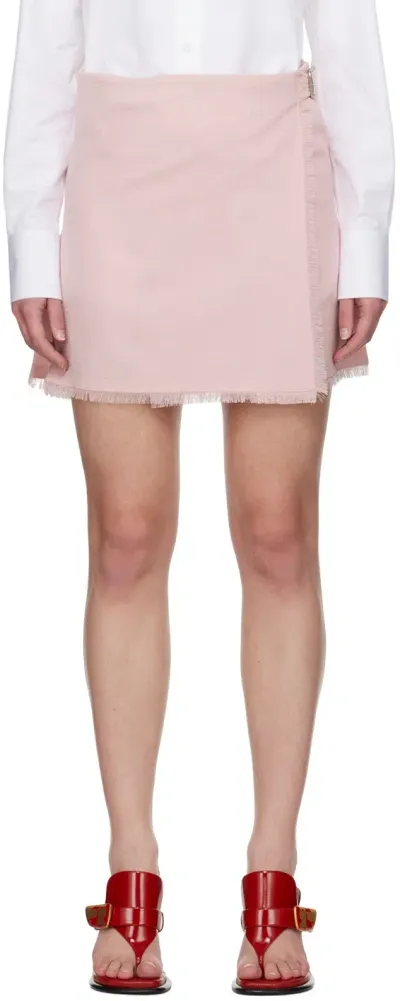 Burberry Pink Wrap Miniskirt In Cameo