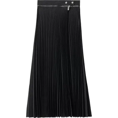 Burberry Pleated Stretch Wool Skirt In Brisk