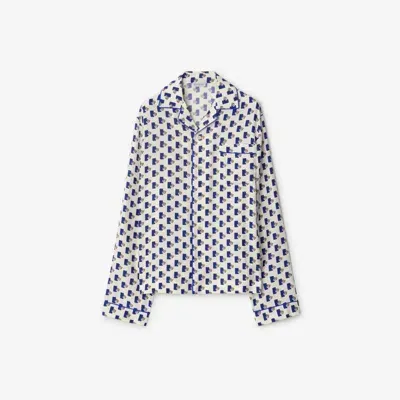 Burberry Postbox Silk Pyjama Shirt In Knight