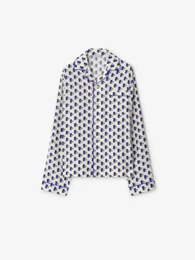 Burberry Postbox Silk Pyjama Shirt In Knight