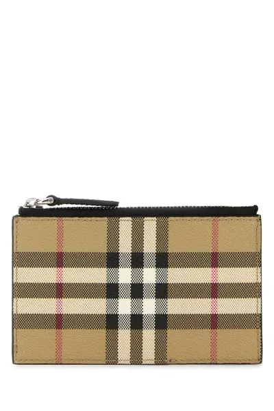 Burberry Printed Canvas Card Holder In Archivebeige