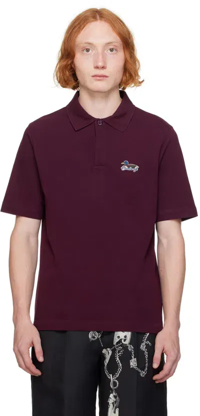 Burberry Purple Embroidered Logo Polo In Pansy