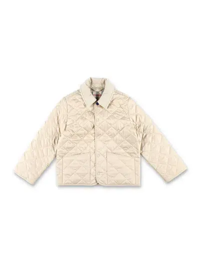 Burberry Kids' Quilted Jacket In Pale Stone