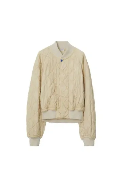 Burberry Quilted Nylon Bomber Jacket In Soap