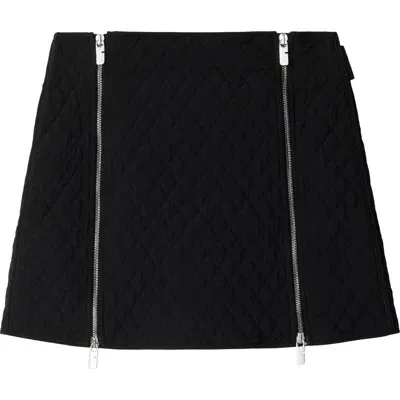 Burberry Quilted Nylon Mini Skirt In Black