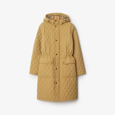 Burberry Quilted Nylon Parka In Flax/sand