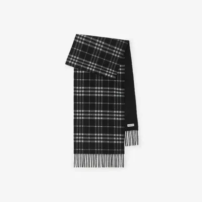 Burberry Reversible Check Cashmere Scarf In Black/calico