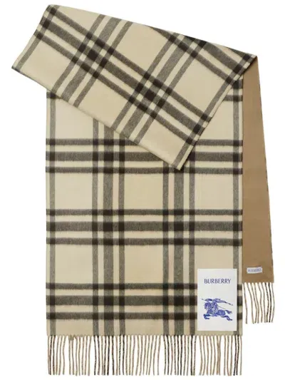 Burberry Reversible Checkered Scarf In Neutrals