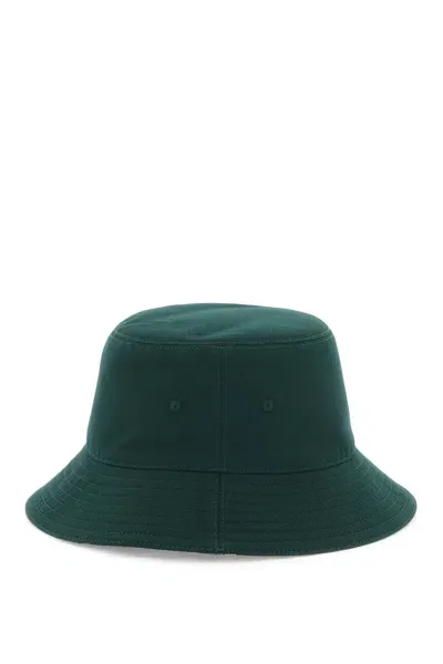 Burberry Reversible Cotton Blend Bucket Hat In Green