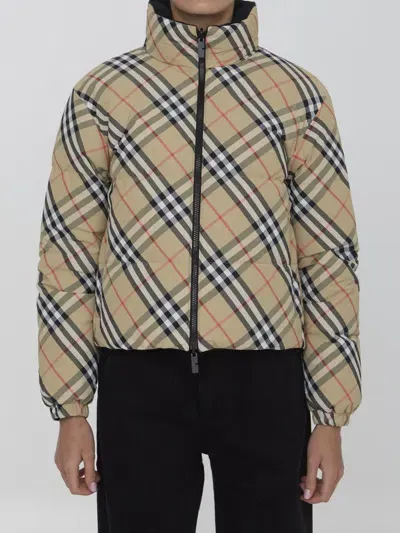 Burberry Reversible Down Jacket In Multicolor