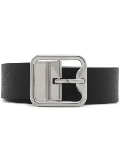 Burberry Reversible Leather B-buckle Belt In Blue