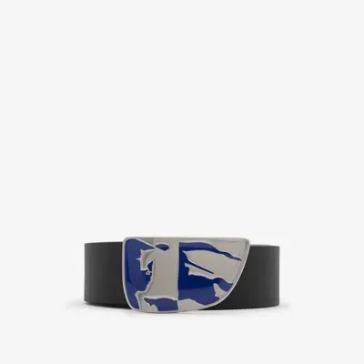 Burberry Reversible Leather Shield Ekd Belt In Slate/knight