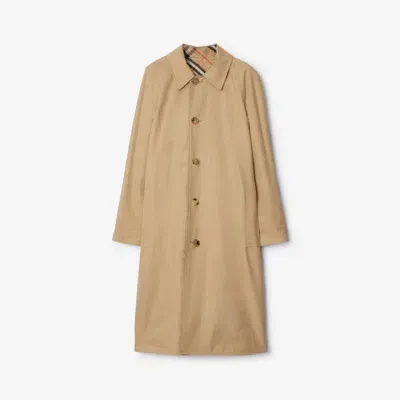 Burberry Reversible Long Gabardine Car Coat In Neutrals