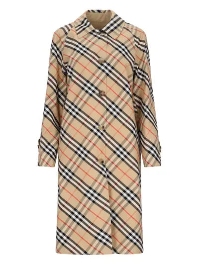 Burberry Reversible Midi Coat In Beige