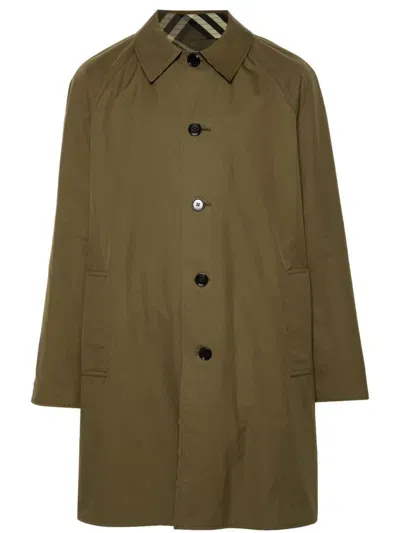 Burberry Reversible Raincoat In Grün