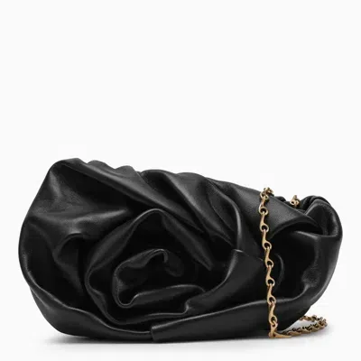 Burberry Rose Black Leather Clutch Bag With Chain