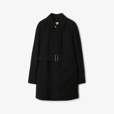 Burberry Short Nylon Cotton Padded Car Coat In Black