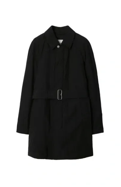 Burberry Short Nylon Cotton Padded Car Coat In Black