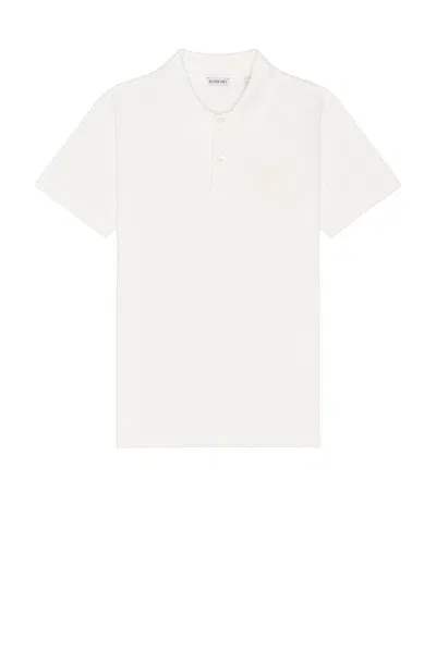 Burberry Short Sleeve Polo In Chalk