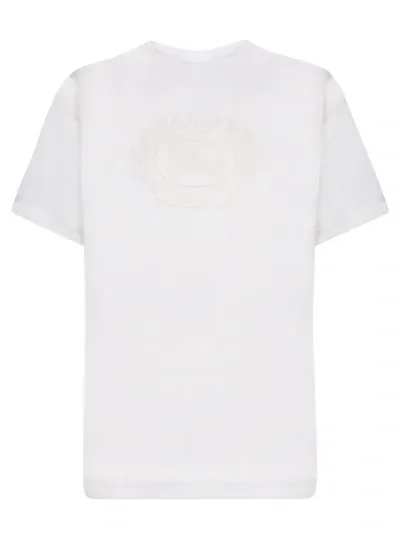 Burberry Short Sleeves Tonal Logo T-shirt In White