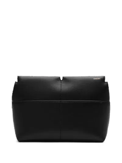 Burberry Snip Leather Clutch In Black