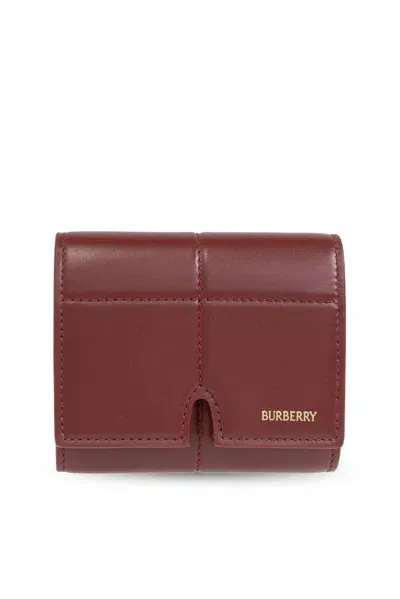 Burberry Snip Logo Printed Folded Wallet In Red