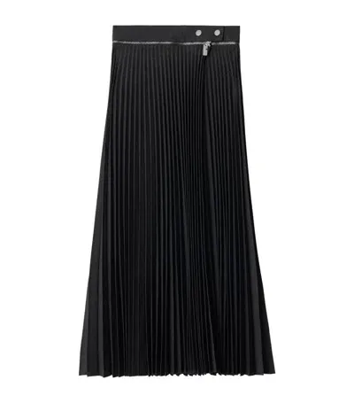 Burberry Stretch-wool Pleated Midi Skirt In Brisk