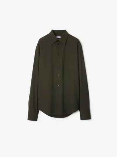 Burberry Stretch Wool Shirt In Snug Melange