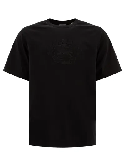 Burberry T-shirt With Ekd In Black