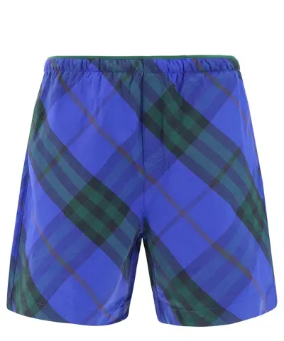 Burberry Tartan Swim Shorts In Blue