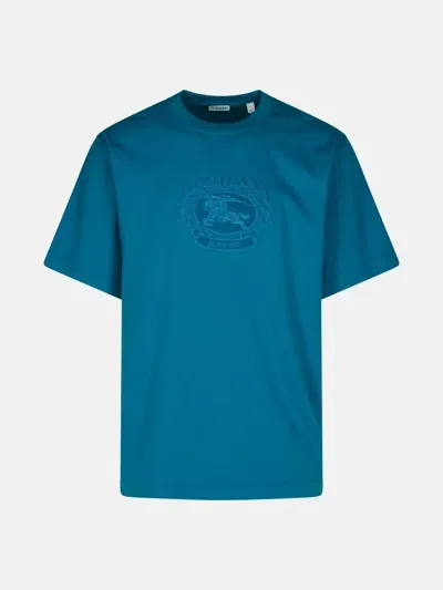 Burberry Turquoise Cotton T-shirt In Light Blue